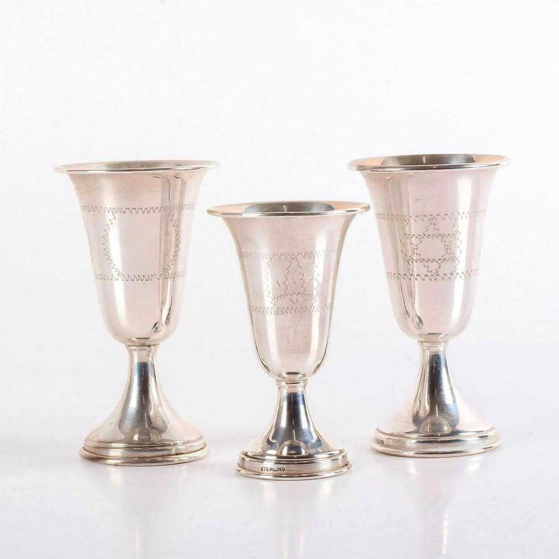 Set of 3 Sterling Silver Chalices (1 of 3)