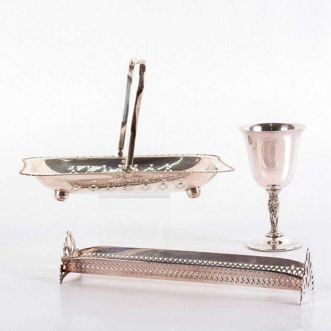 3pc Silver Plate Miscellaneous Dishware Set (1 of 6)