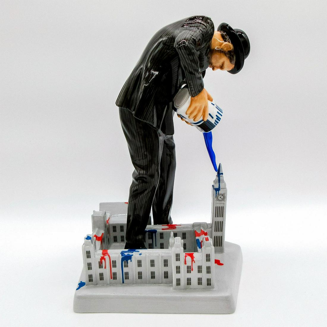 Vandal V. Parliement HN5767 - Royal Doulton Figurine: Limited edition of 2,000. Street Art series. Michael Doulton signature on bottom. Royal Doulton backstamp. Nick Walker emerged from the Bristol graffiti scene in the early 1980s using hand-cut stencil