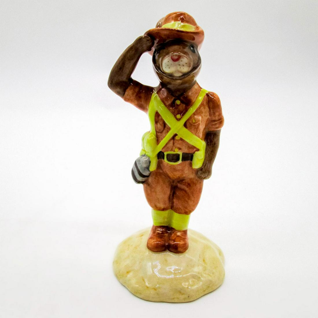 Digger Bunnykins DB248 - Royal Doulton Bunnykins: Bunny in brown and yellow uniform. Limited edition 193 of 2500. With certificate. Signed and Royal Doulton backstamp. #bunnykins #digger #australia Artist: Dalgish, Bryant, Bartholmeucz Issued: 2001 D