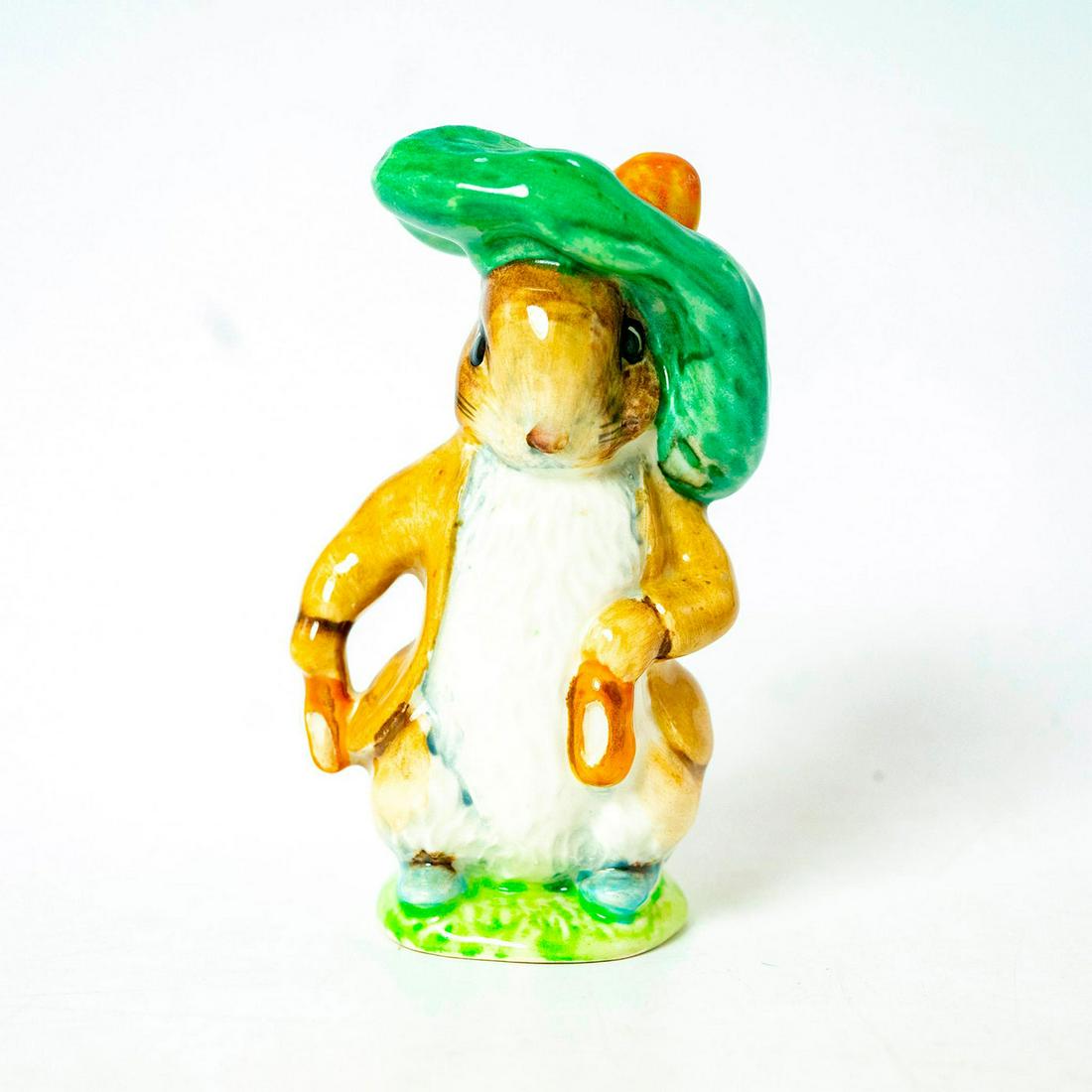 Benjamin Bunny (Ears Out/Shoes Out) - Beswick - Beatrix Potter Figurine: Beswick Backstamp. Pale Green jacket, yellow and orange pompon. Artist: Arthur Gredington Issued: 1949 - 1974 Dimensions: 4''H Manufacturer: Beswick Country of Origin: England