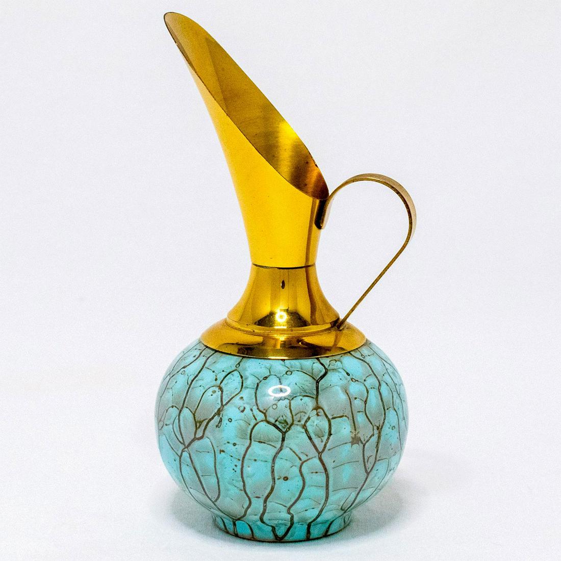 Unusual Delft Jug Brass Spout Mid-Century Modern (1 of 6)