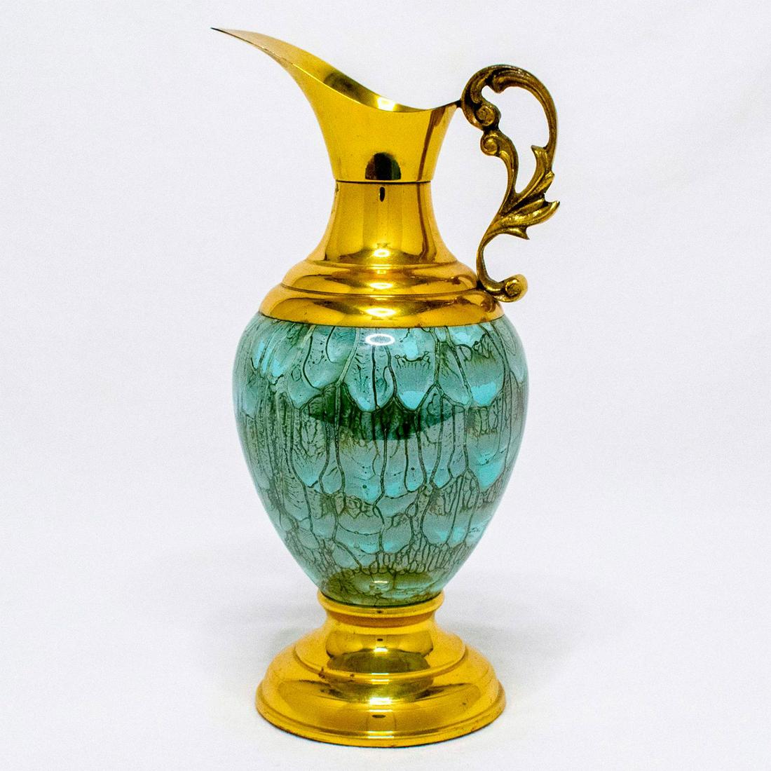 Unusual Delft Jug Brass Spout Mid-Century Modern (1 of 10)