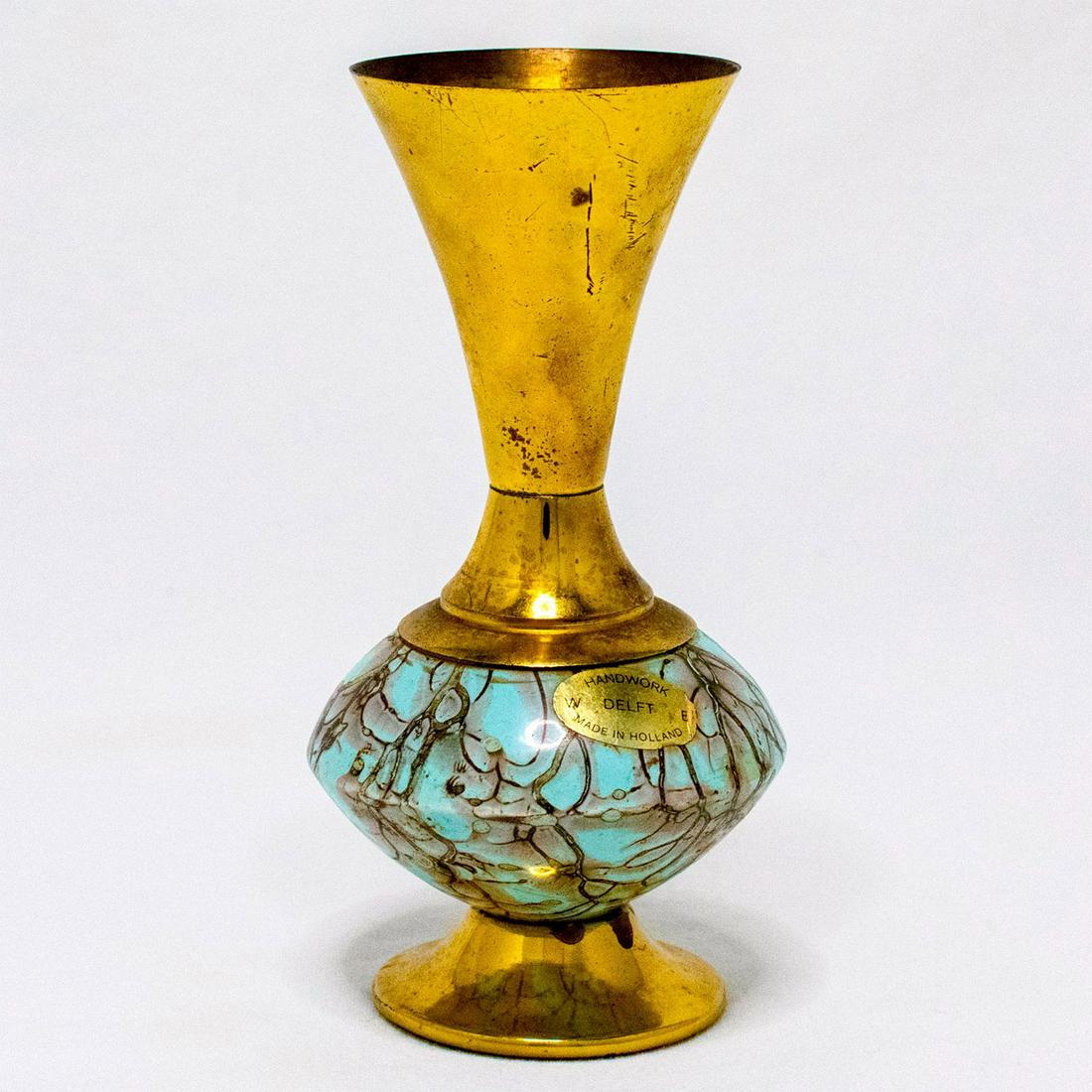 Unusual Delft Vase Mid-Century Modern Lustre Glaze (1 of 6)