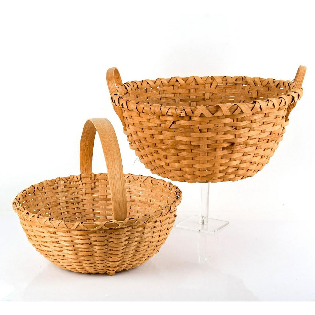 Set Of 2 Lucy Cook Split White Oak Large Baskets (1 of 4)