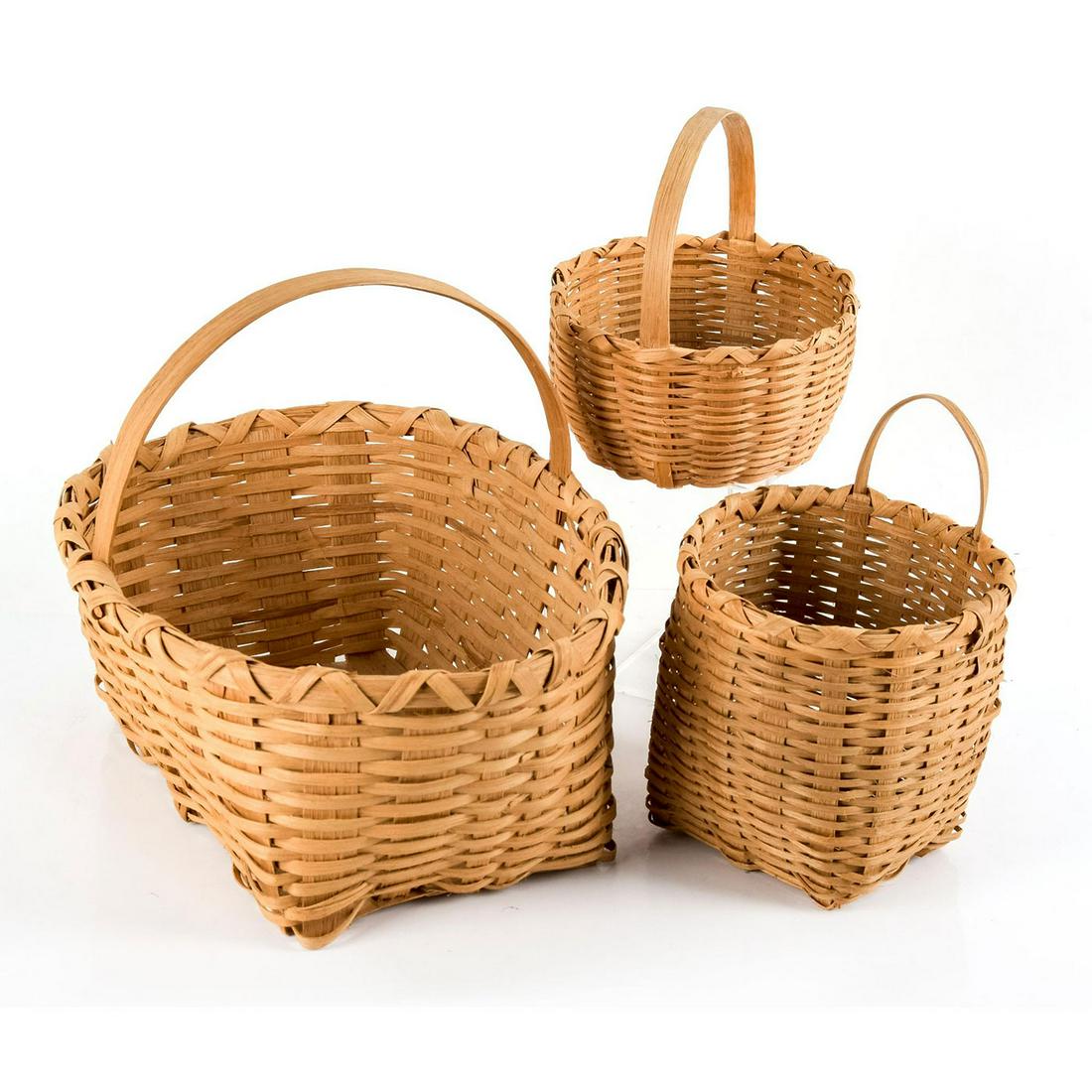 Set Of 3 Lucy Cook Split White Oak Small Baskets (1 of 5)