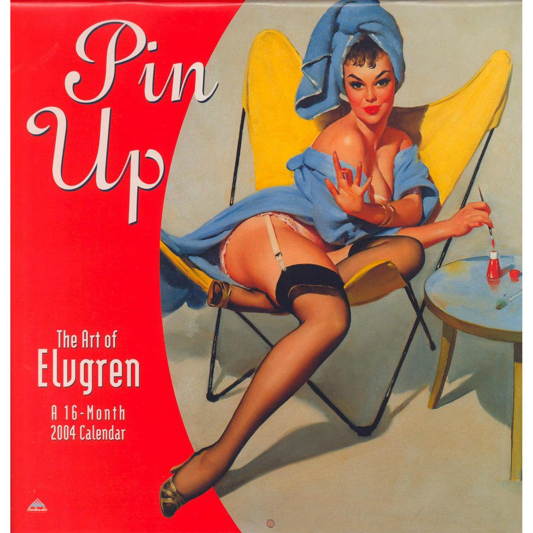 2004 Gil Elvgren Pin Up Calendar: 16-month wall calendar from 2004, featuring classic pin-up paintings by Gil Elvgren. The calendar is unused and sealed in its' original packaging. #pinup #pinupcalendar #gilelvgren Artist: Gil Elvgren