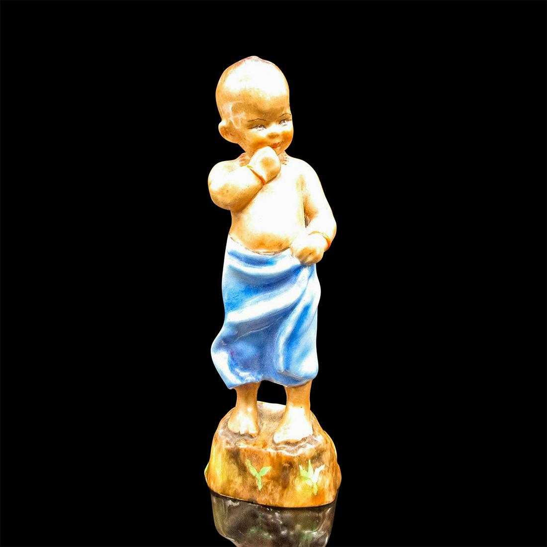 Royal Worcester F. G. Doughty Figurine, Burmah 3068: Children of the World Collection. Glazed porcelain; hand painted. Royal Worcester backstamp. #figurine Issued: 20th c. Dimensions: 5"H Manufacturer: Royal Worcester Country of Origin: England
