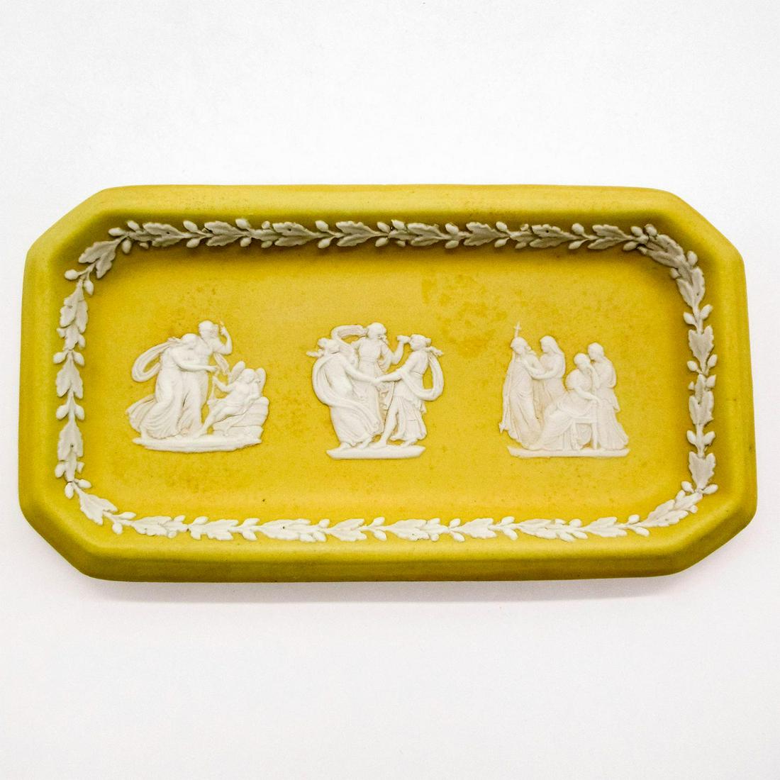 Wedgwood Yellow Jasperware, Rectangular Trinket Dish (0428) on Apr 14