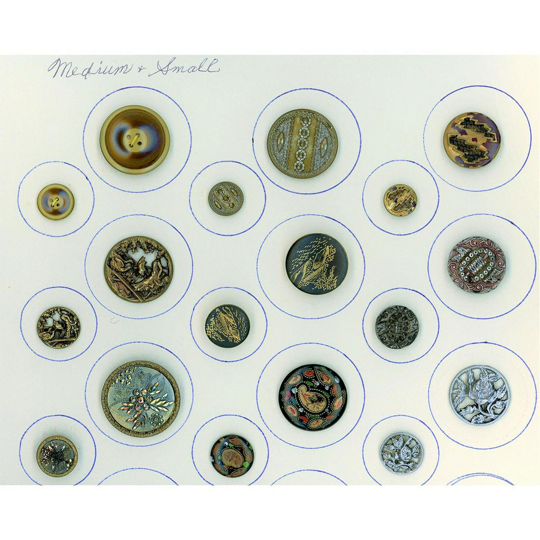 A CARD OF DIVISION 1 METAL BUTTONS SPEC. TO PAIRS (1 of 4)