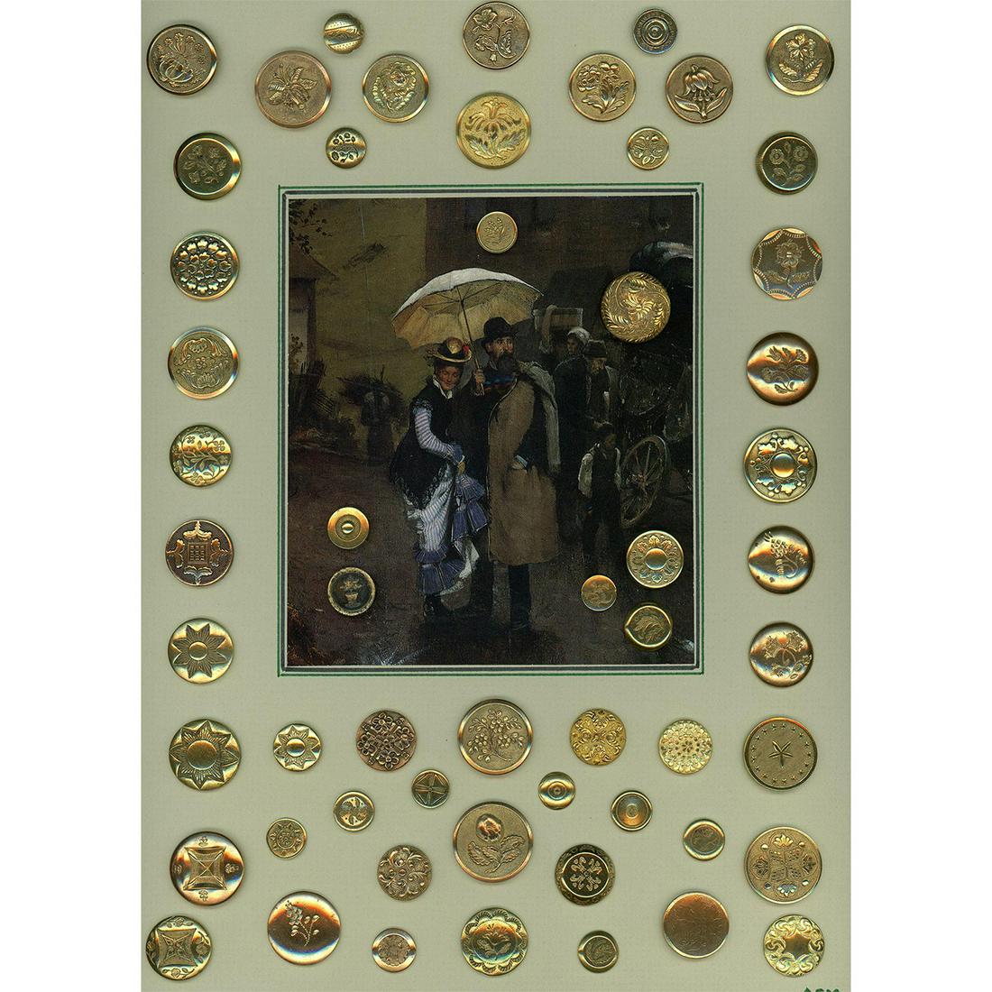 A FULL CARD OF DIVISION ONE GILT BUTTONS (1 of 3)