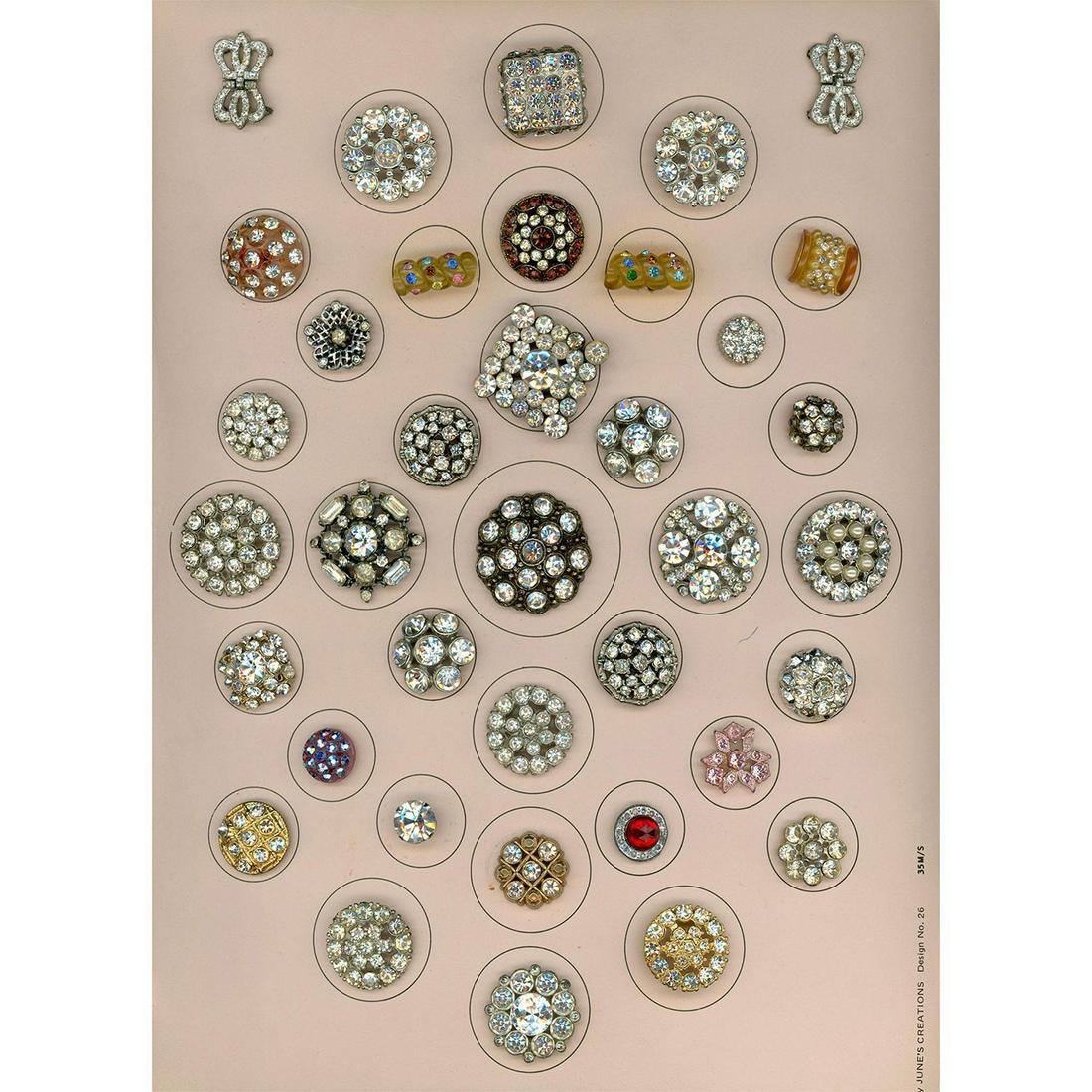 2 CARDS OF DIV 1 AND 3 ASSORTED JEWELED BUTTONS (1 of 6)