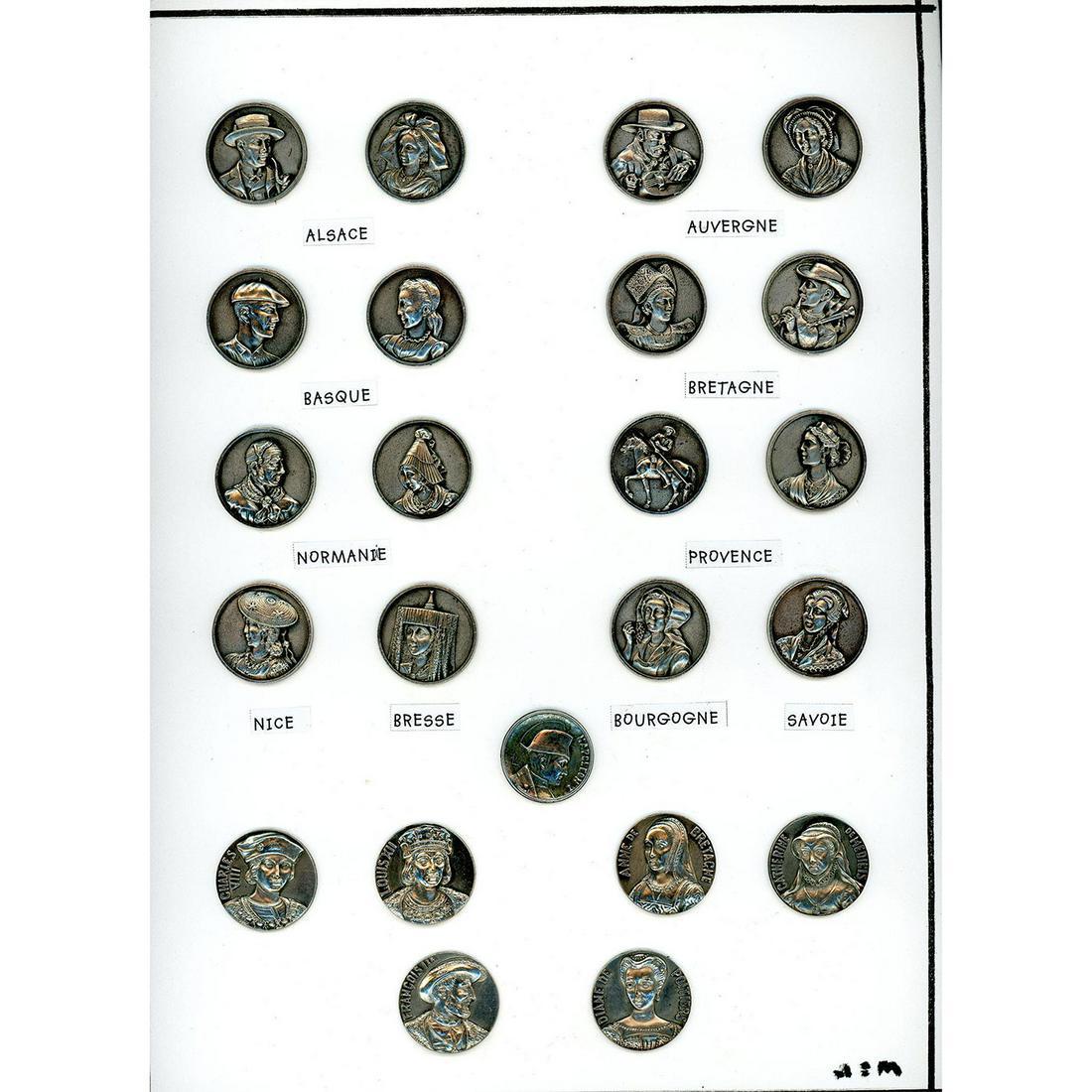 2 SETS OF DIVISION THREE FRENCH WHITE METAL BUTTONS (1 of 4)