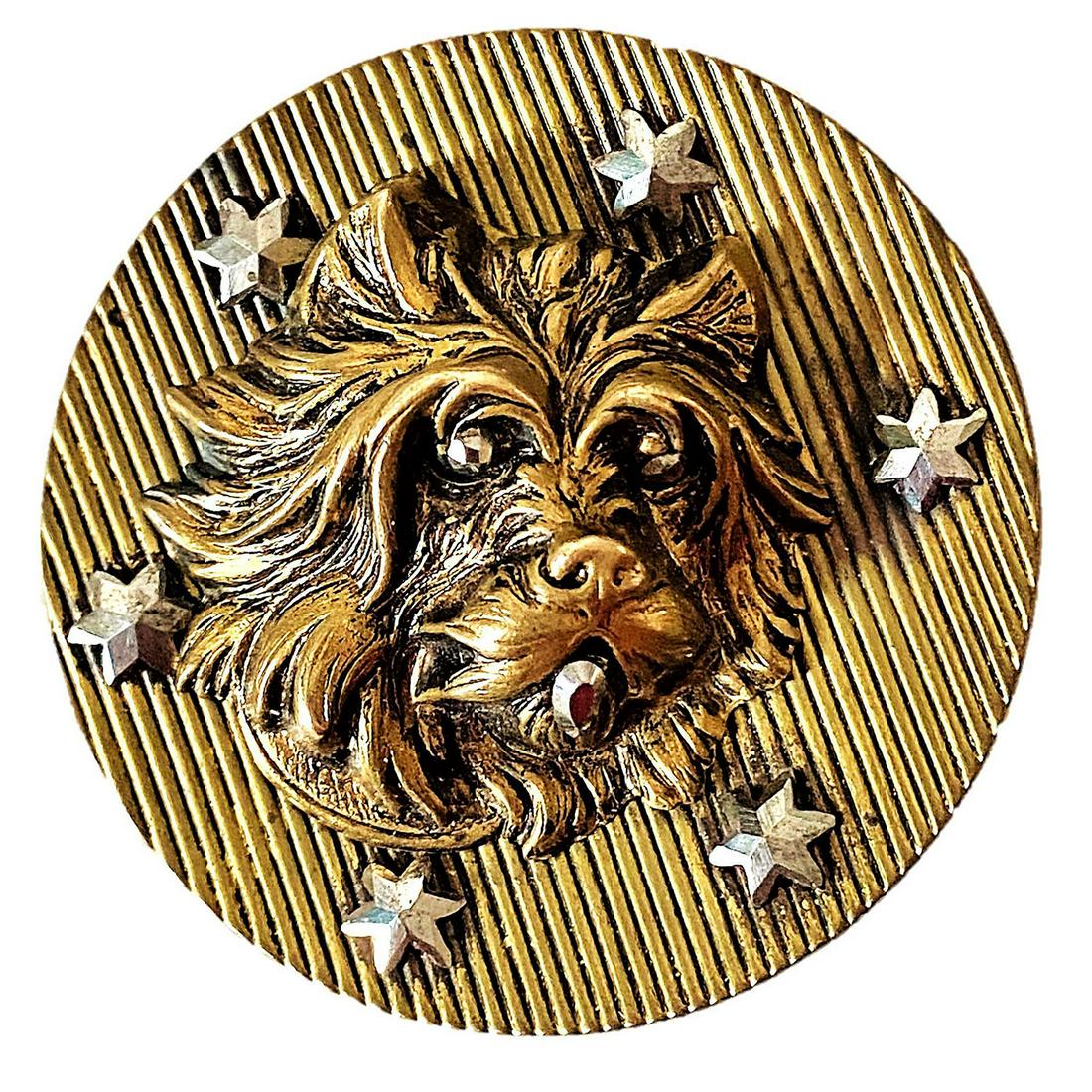 1 DIVISION ONE HIGH RELIEF TERRIER DOG BUTTON (1 of 2)