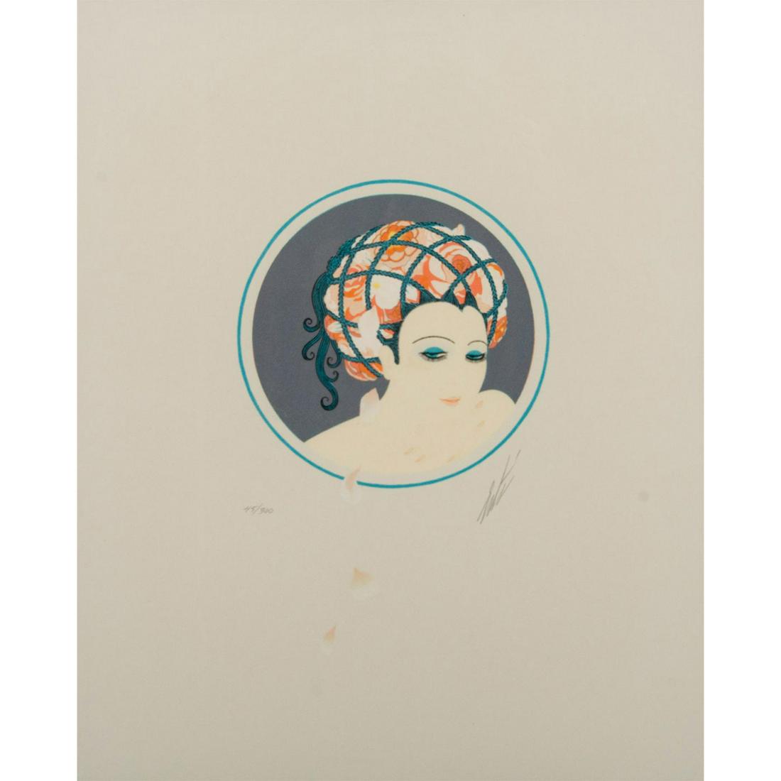 Erte (French, 1892-1990) Signed Serigraph, Rose Turban, 1979 (1 of 7)