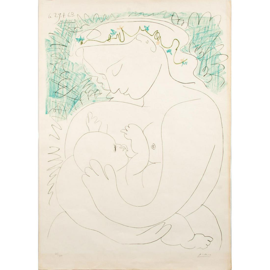 Pablo Picasso (Spain, 1881-1973) Signed Lithograph (1 of 9)