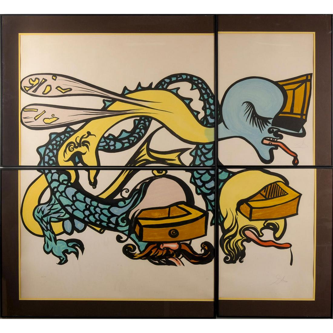 Salvador Dali (Spanish 1904-1989) Signed Puzzle of Life (1 of 14)