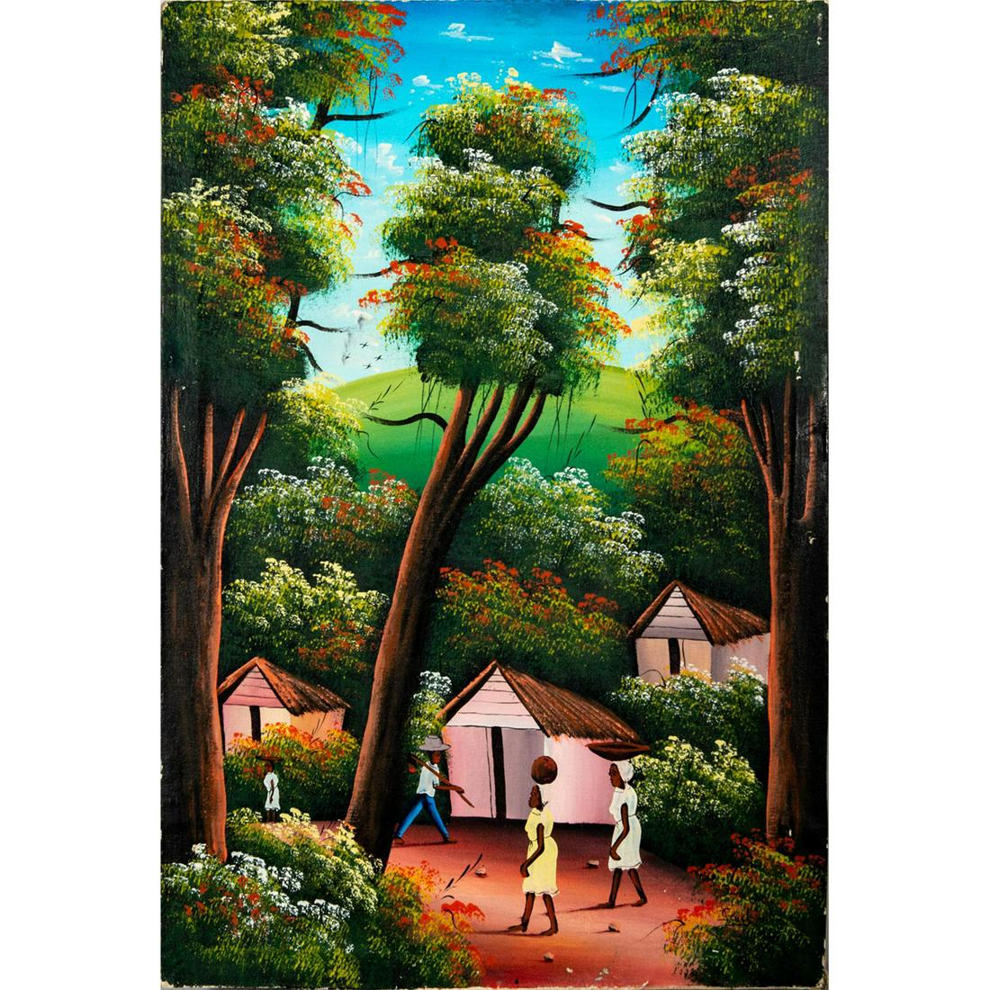 Haitian Folk Street Art Painting, Signed (1 of 4)