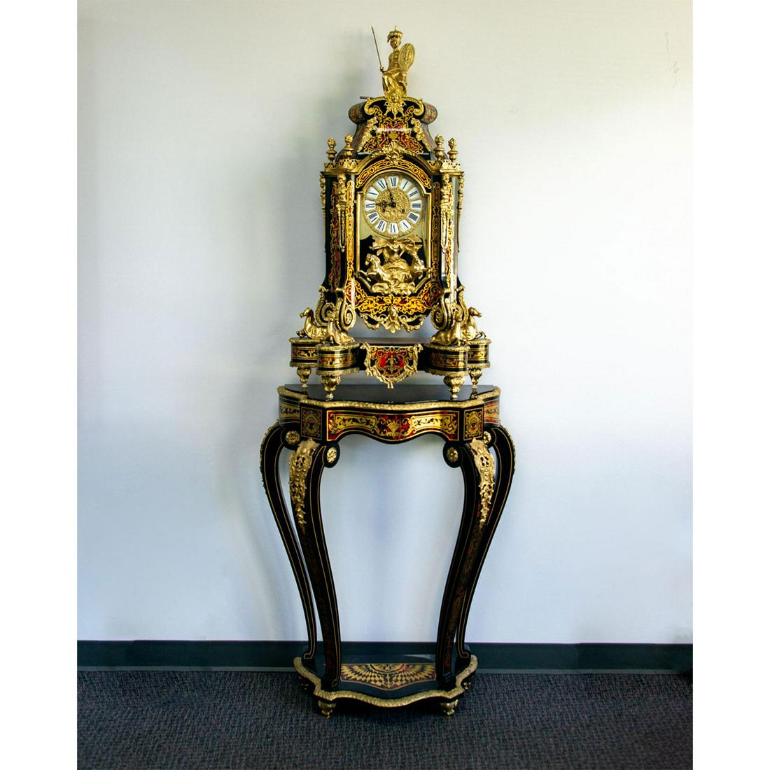Louis XIV Style Boulle Marquetry Clock and Stand (1 of 10)
