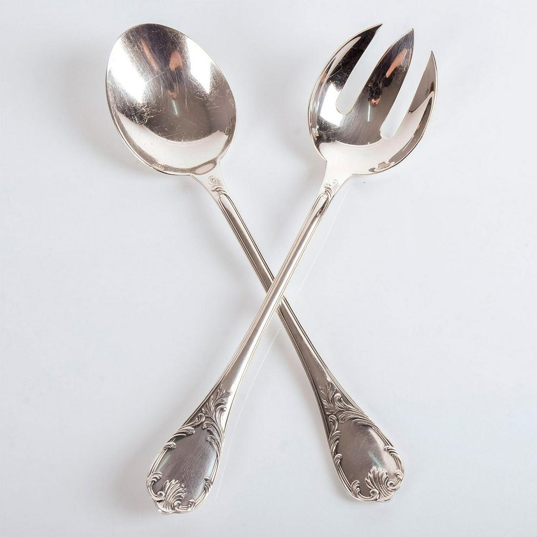 2pc Christofle Marly Pattern Salad Serving Spoon and Fork (1 of 5)