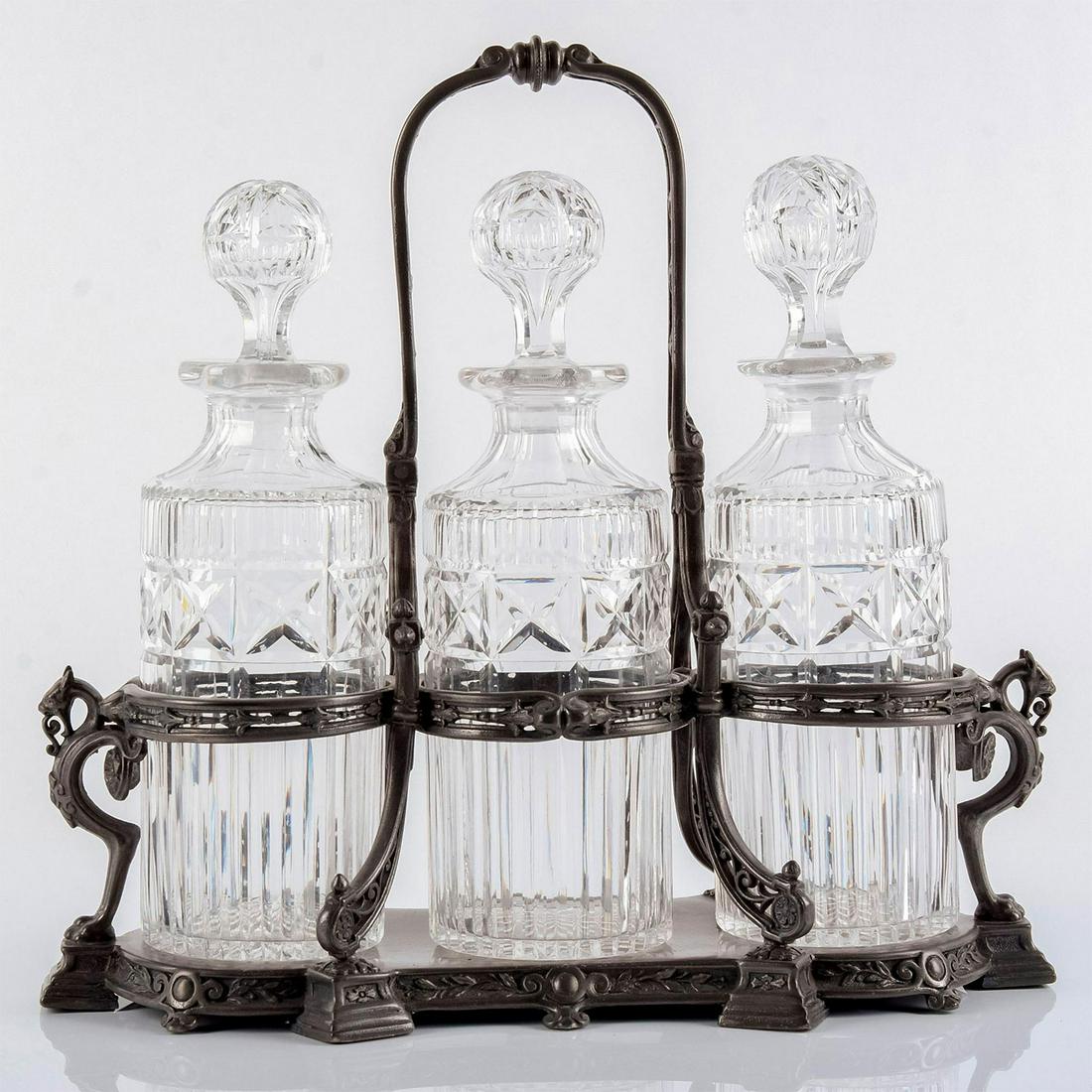 4pc Philip Ashberry & Sons Sheffield, Decanter Set (1 of 7)