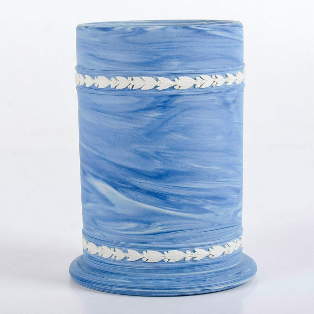 Wedgwood Blue Marble Jasperware, Spill Vase (1 of 4)