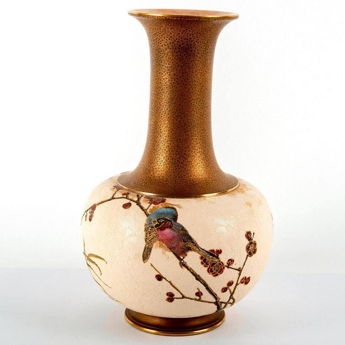 Doulton Burslem Vase of Two Finches on Apple Blossoms (1 of 4)