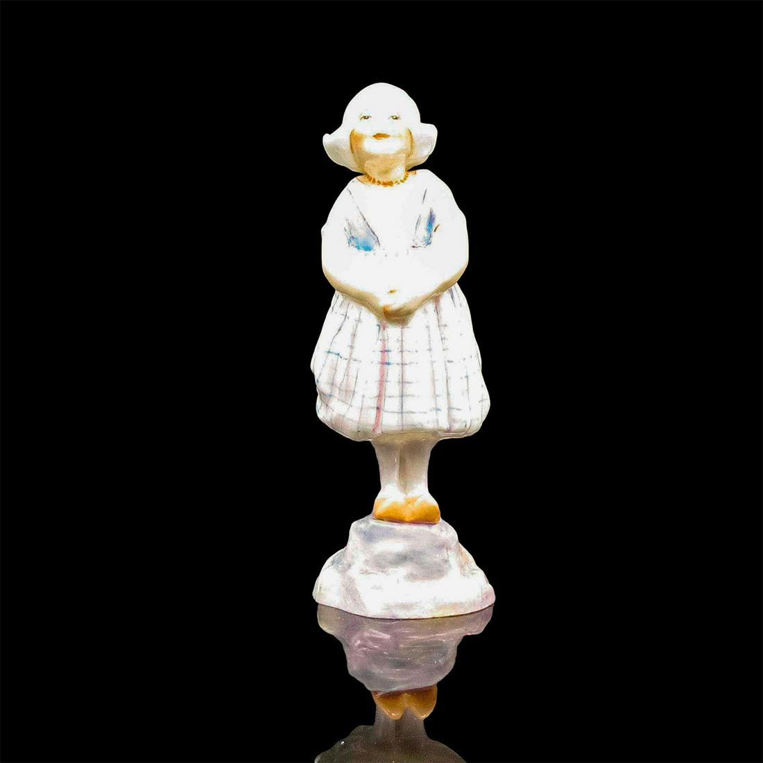 Royal Worcester F. G. Doughty Figurine, Holland 3074: Hand painted bone China Children of the World Collection girl in Dutch bonnet, blue dress with apron and wooden clogs. Royal Worcester backstamp. #figurine #royalworcester #holland Artist: Freda G. Do