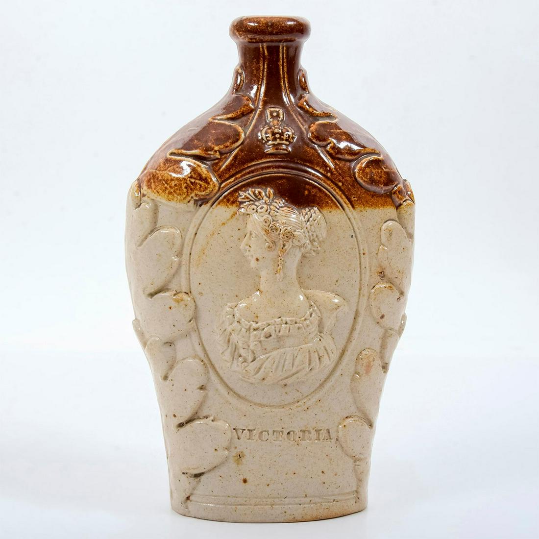 English Pottery Reform Flask, Victoria And Duchess Of Kent (1 of 6)