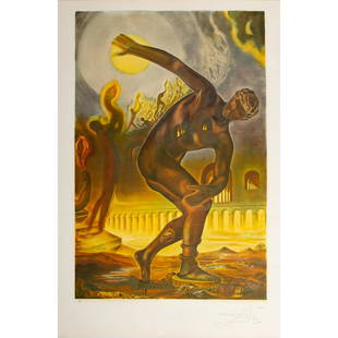 Salvador Dali (Spanish 1904-1989) Victorious Athlete Litho: Titled Victorious Athlete and with signature to lower right corner, EA to left side. EA , Artist Proof written in pencil. Artist: Salvador Dali Dimensions: 24"W x 35"H