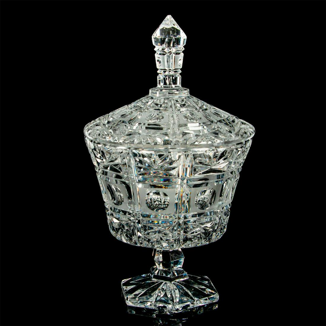 Vintage Cut Crystal Lidded Vase (1 of 4)