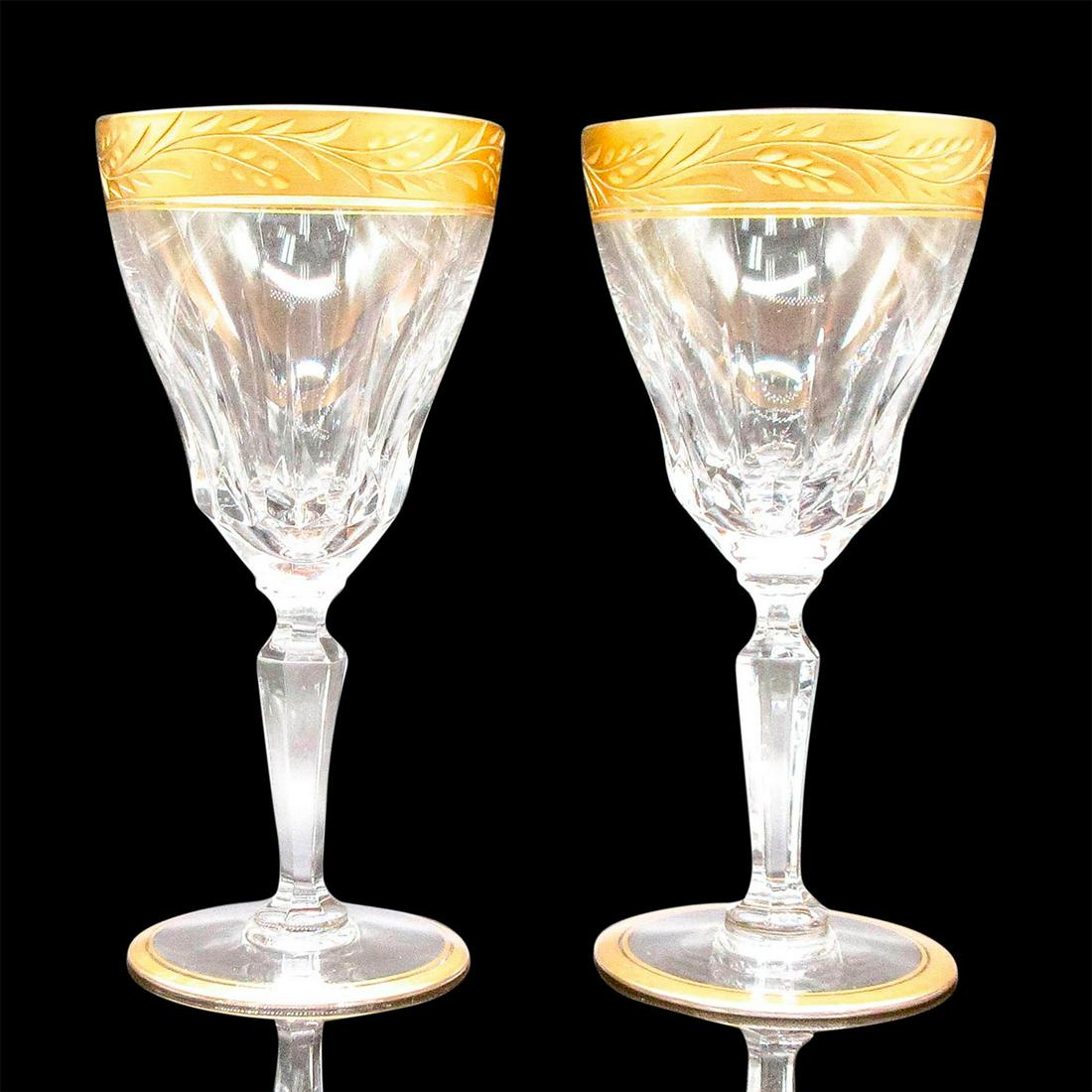 2pc Val St Lambert Treves Dore Crystal Champagne Tulips (1 of 3)
