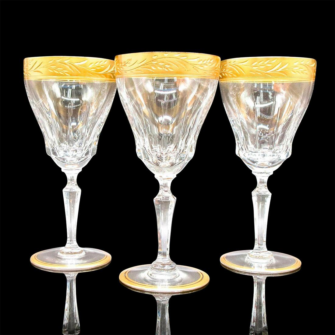 3pc Val St Lambert Treves Dore Crystal Champagne Tulip (1 of 3)
