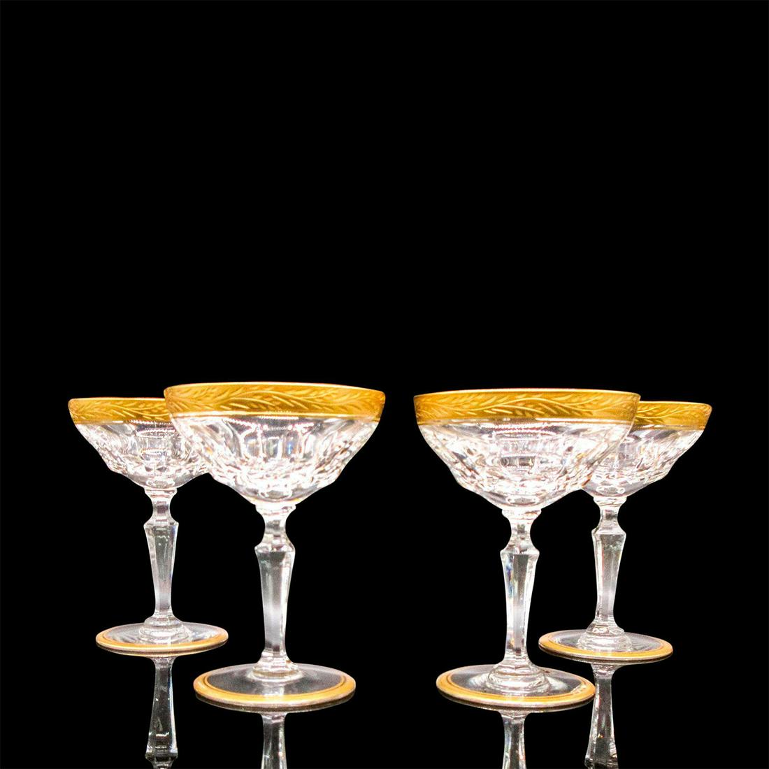 4pc Val St Lambert Treves Dore Crystal Champagne Coupe (1 of 4)