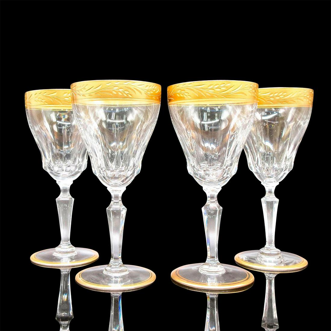4pc Val St Lambert Treves Dore Crystal Champagne Tulips (1 of 4)