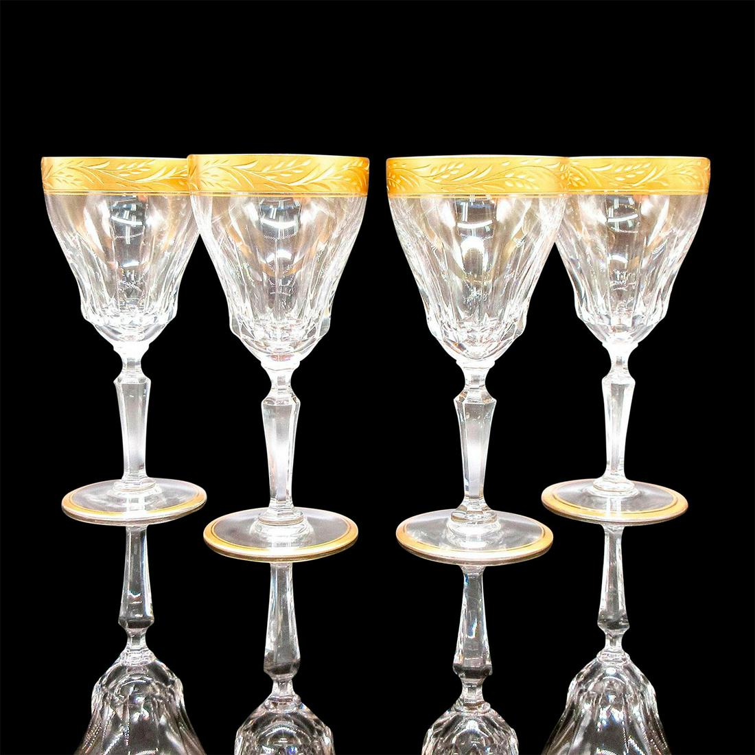 4pc Val St Lambert Treves Dore Crystal Champagne Tulips (1 of 4)