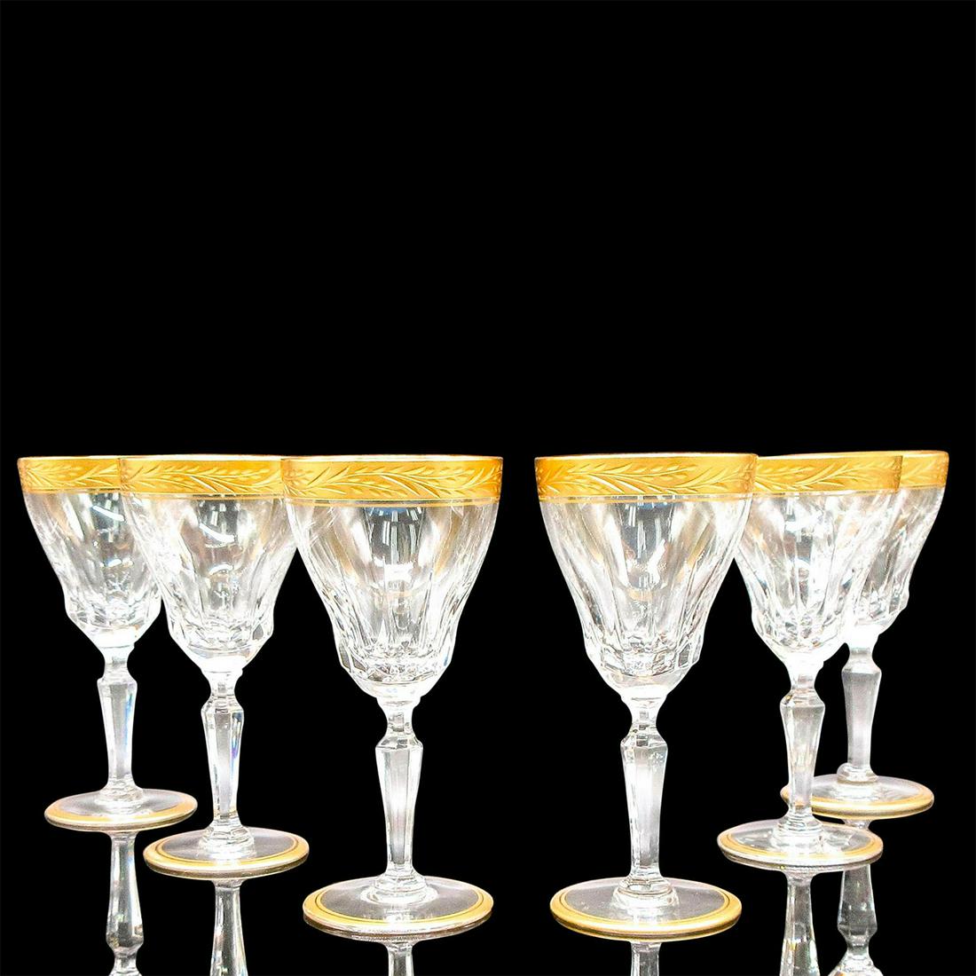 6pc Val St Lambert Treves Dore Crystal Champagne Tulips (1 of 2)