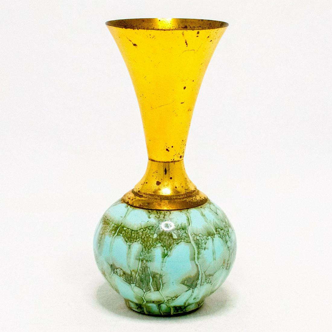 Unusual Delft Vase Mid-Century Modern Lustre Glaze (1 of 4)