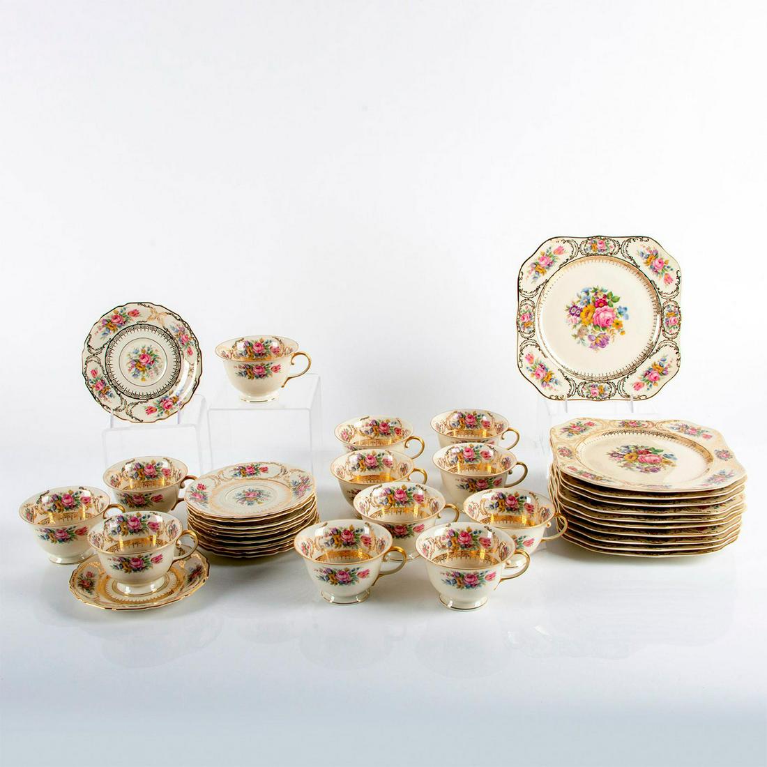 34pc Rosenthal Continental Ivory Queen's Bouquet, Tea Set (1 of 8)