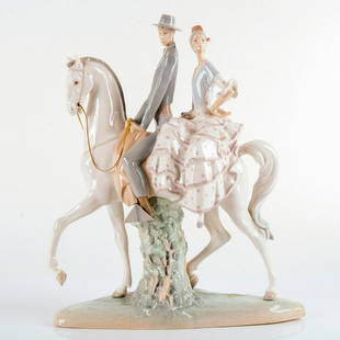 Valencians Group 1004648 - Lladro Porcelain Figurine: Glossy finish; Lladro backstamp on bottom. Artist: Fulgencio Garcia Issued: 1969-1989 Dimensions: 17"H Manufacturer: Lladro Country of Origin: Spain