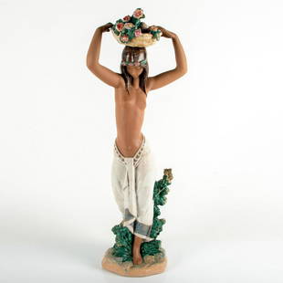 Native 1013502 - Lladro Porcelain Figurine: Gres porcelain. Lladro bacskstamp. Artist: Salvador Debon Issued: 1978 Dimensions: 30"H x 11"W Manufacturer: Lladro Country of Origin: Spain