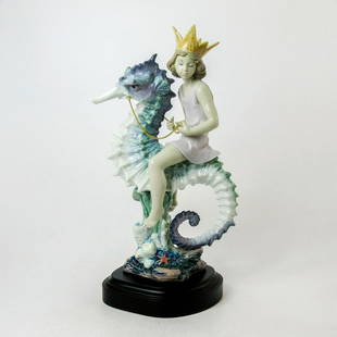 Prince of the Sea 01001821 LTD - Lladro Porcelain Figurine: Glossy porcelain, includes original box and certificate. Lladro backstamp. Artist: Francisco Polope Issued: 1997-2005 Dimensions: 12.5"H x 6.75"W Edition Number: 2477 Edition Size: 2500