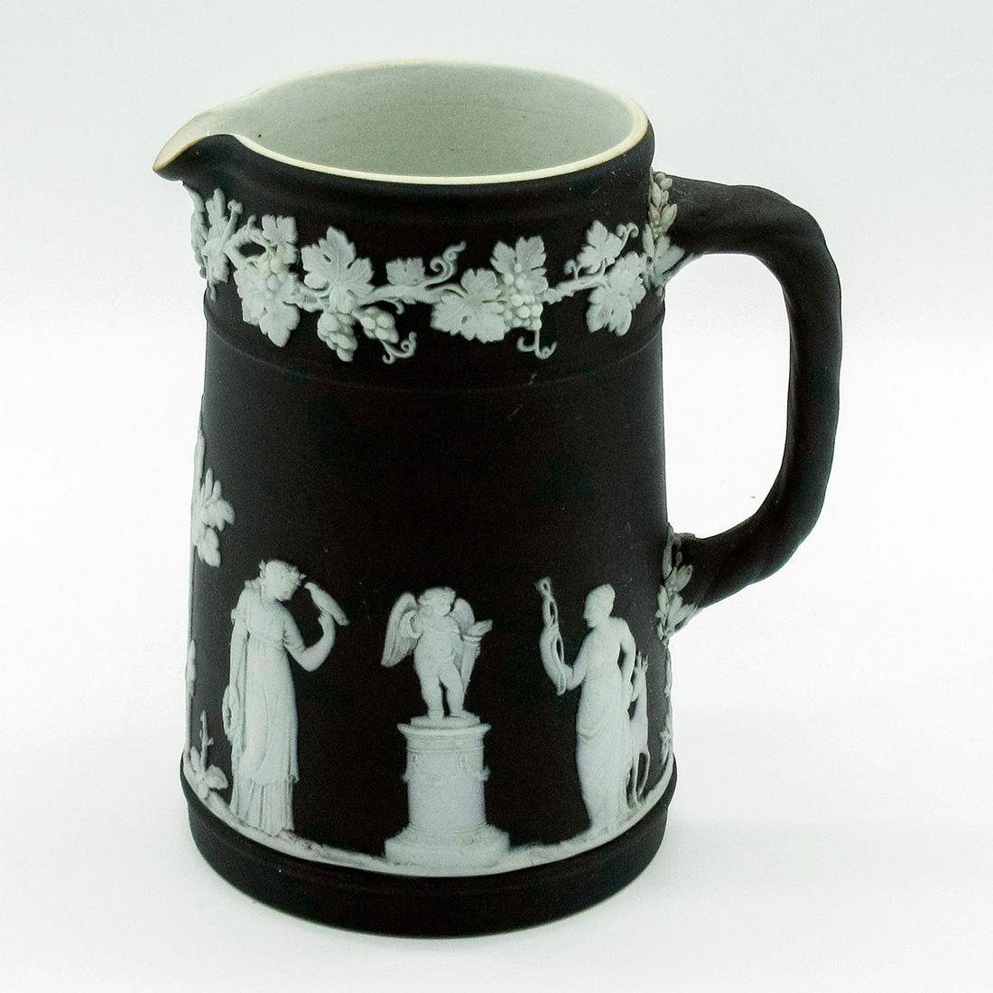 Wedgwood Cream on Black Jasperware Pitcher (1 of 4)
