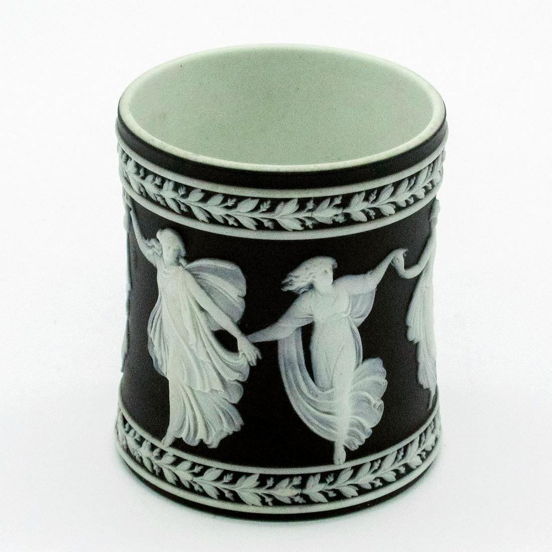 Wedgwood Cream on Black Jasperware Napkin Ring (1 of 6)