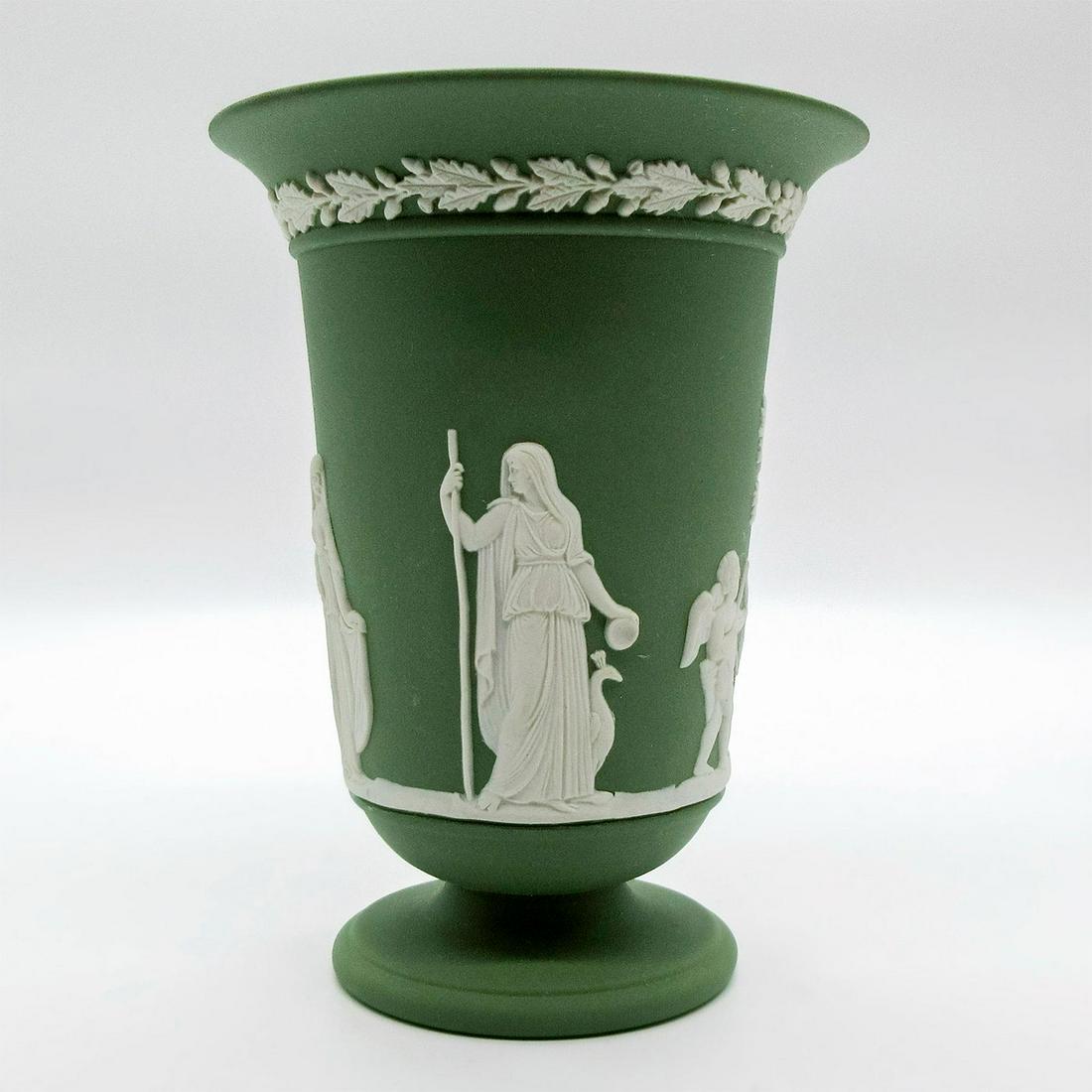 Wedgwood Sage Green Jasperware, Small Vase (1 of 4)