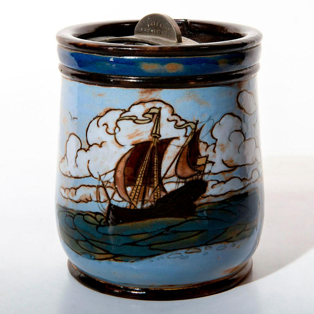 Royal Doulton Lambeth Tobacco Jar, Sailing Scene (1 of 4)