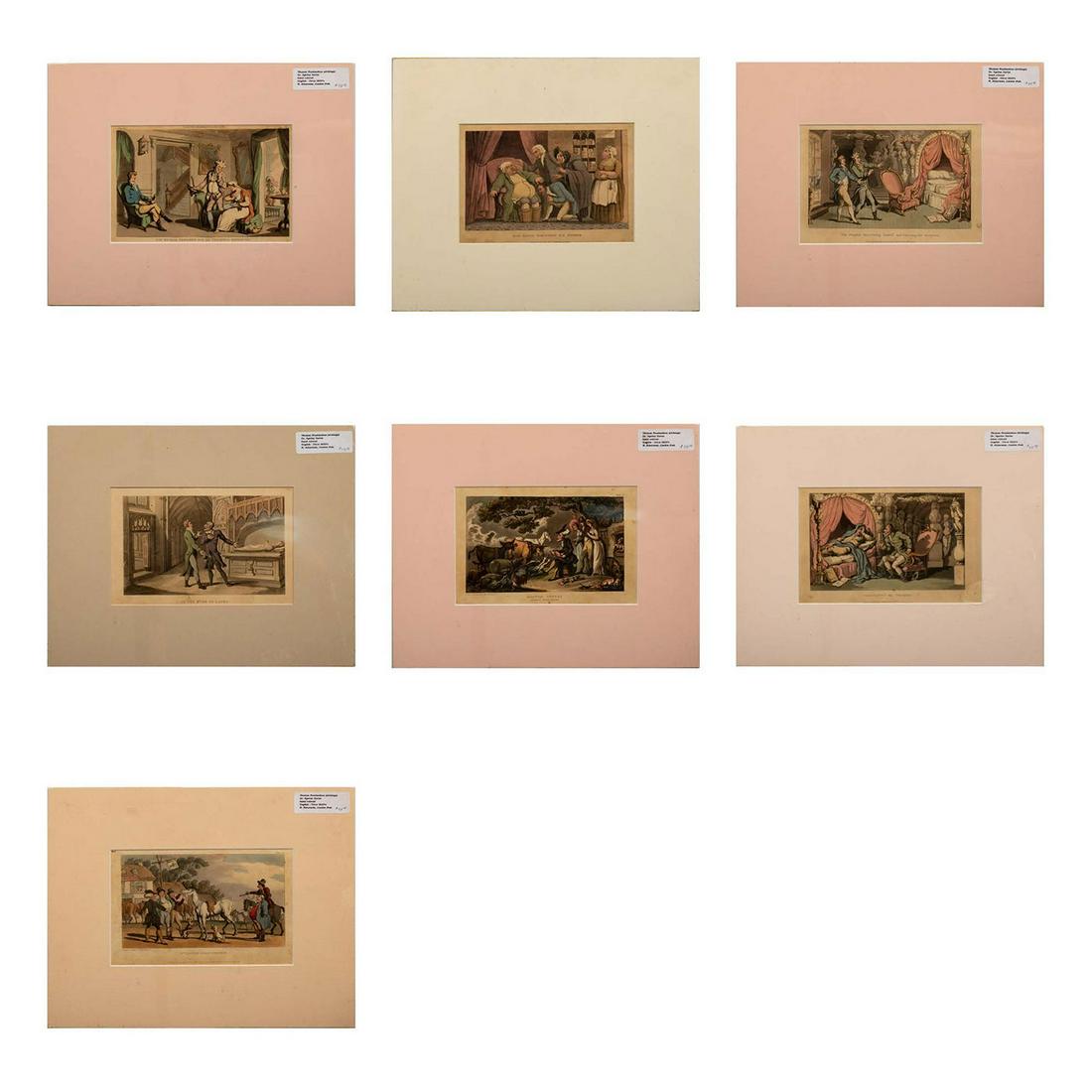 7pc Thomas Rowlandson Etching Prints, Doctor Syntax Series (1 of 8)