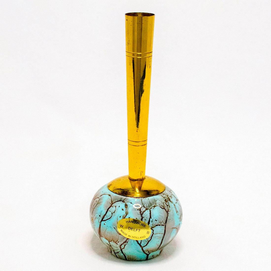 Unusual Delft Vase Mid-Century Modern Lustre Glaze (1 of 9)