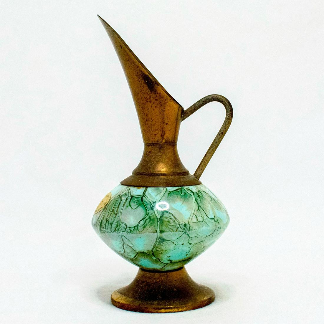 Unusual Delft Jug Brass Spout Mid-Century Modern (1 of 12)