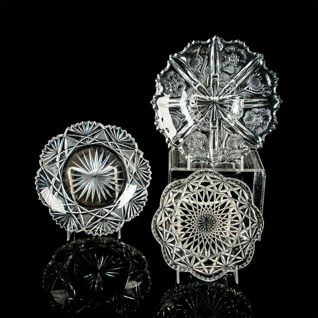 Set of 3 Vintage American Cut Glass Trays (1 of 5)